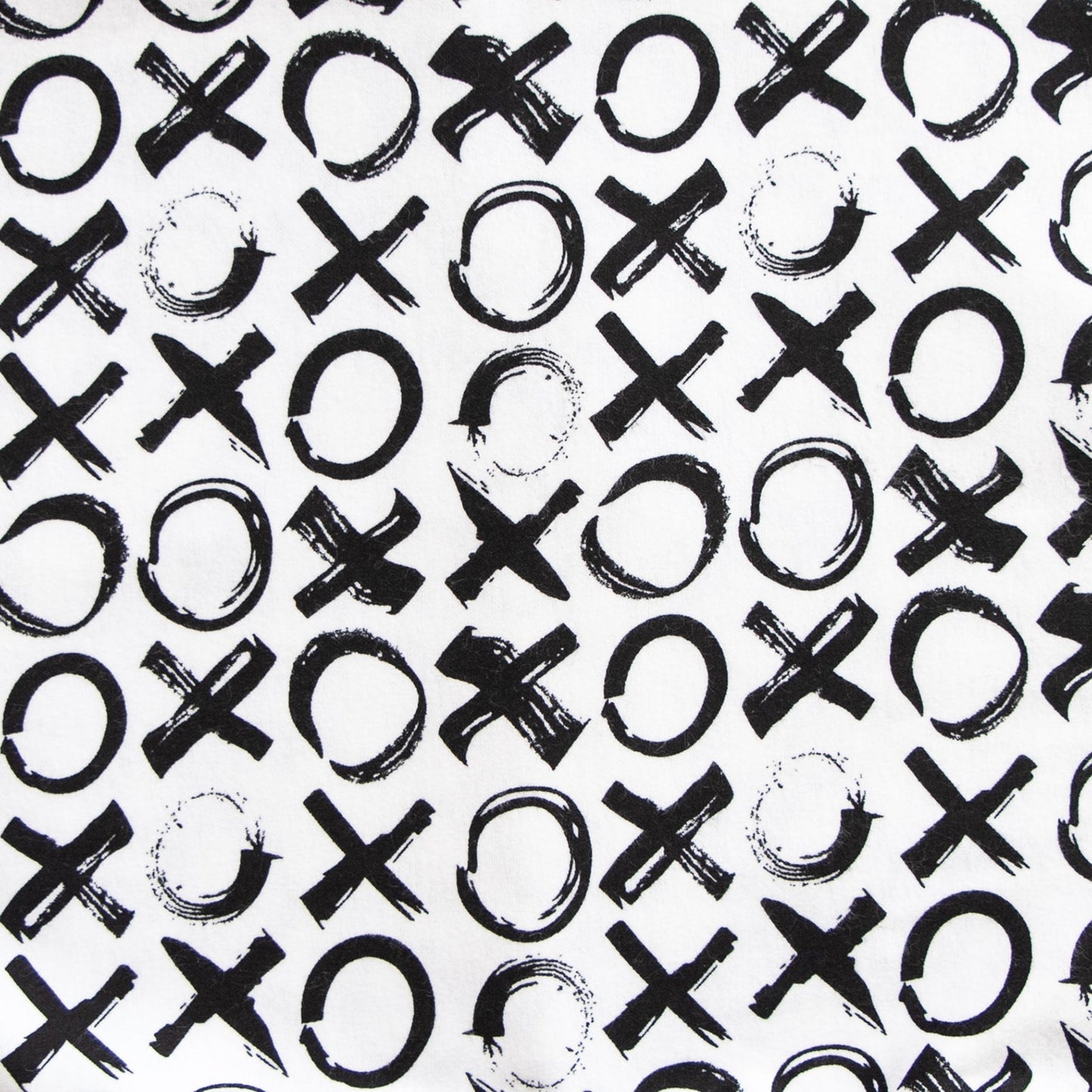 Oneberrie Hair Wrap Towel fabric close-up in bold black brushstroke XO Love You More print on white
