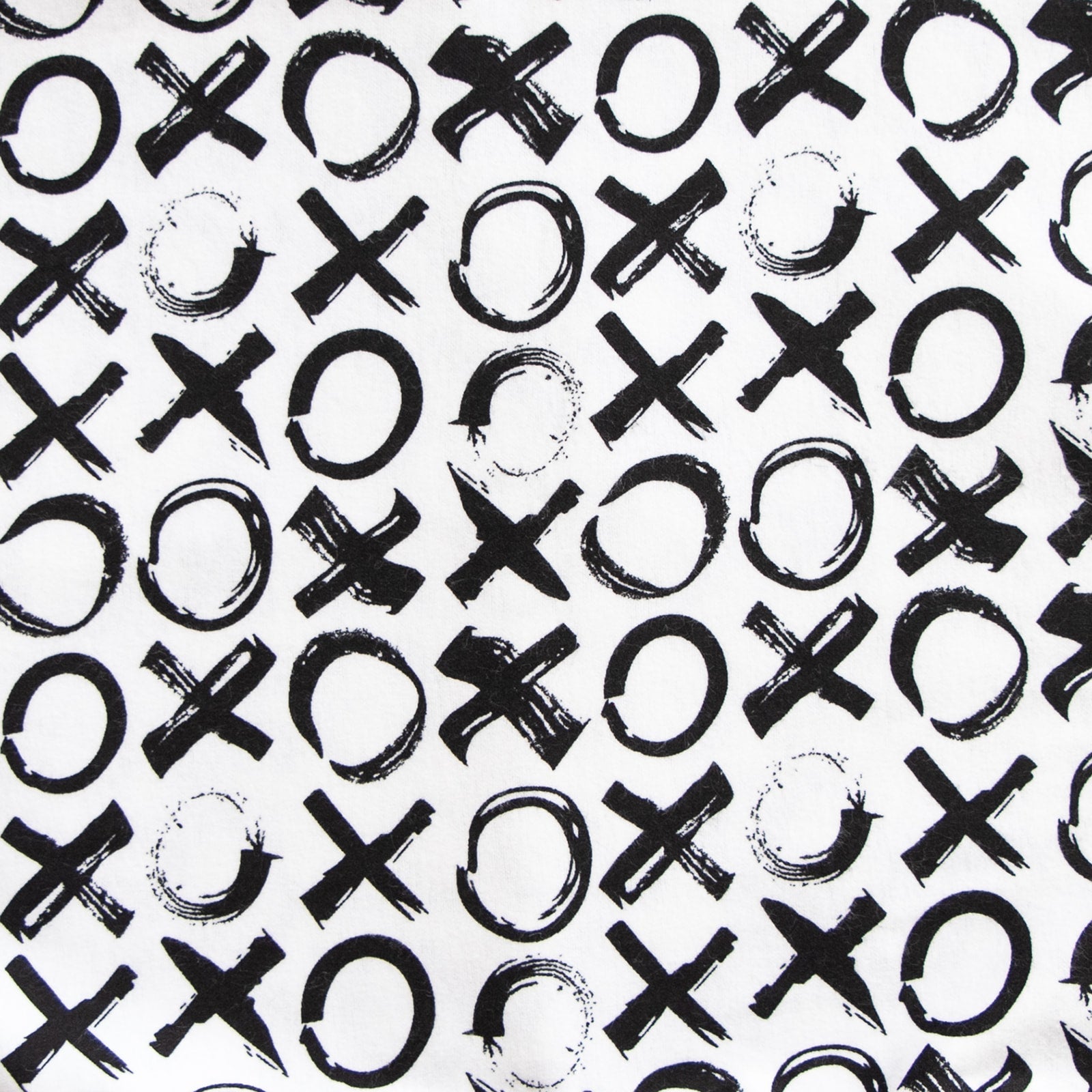 Oneberrie Hair Wrap Towel fabric close-up in bold black brushstroke XO Love You More print on white

