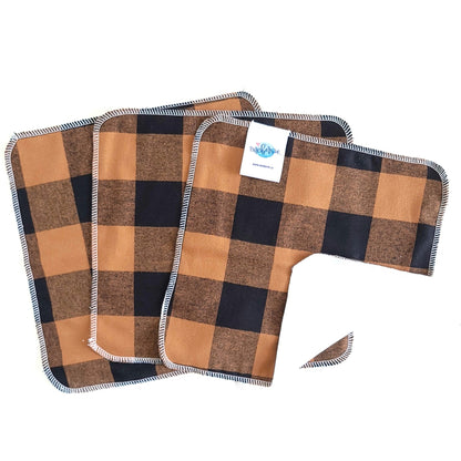 Brown Black plaid washcloths