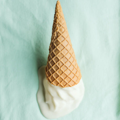 mint washcloth with a plastic ice cream on top
