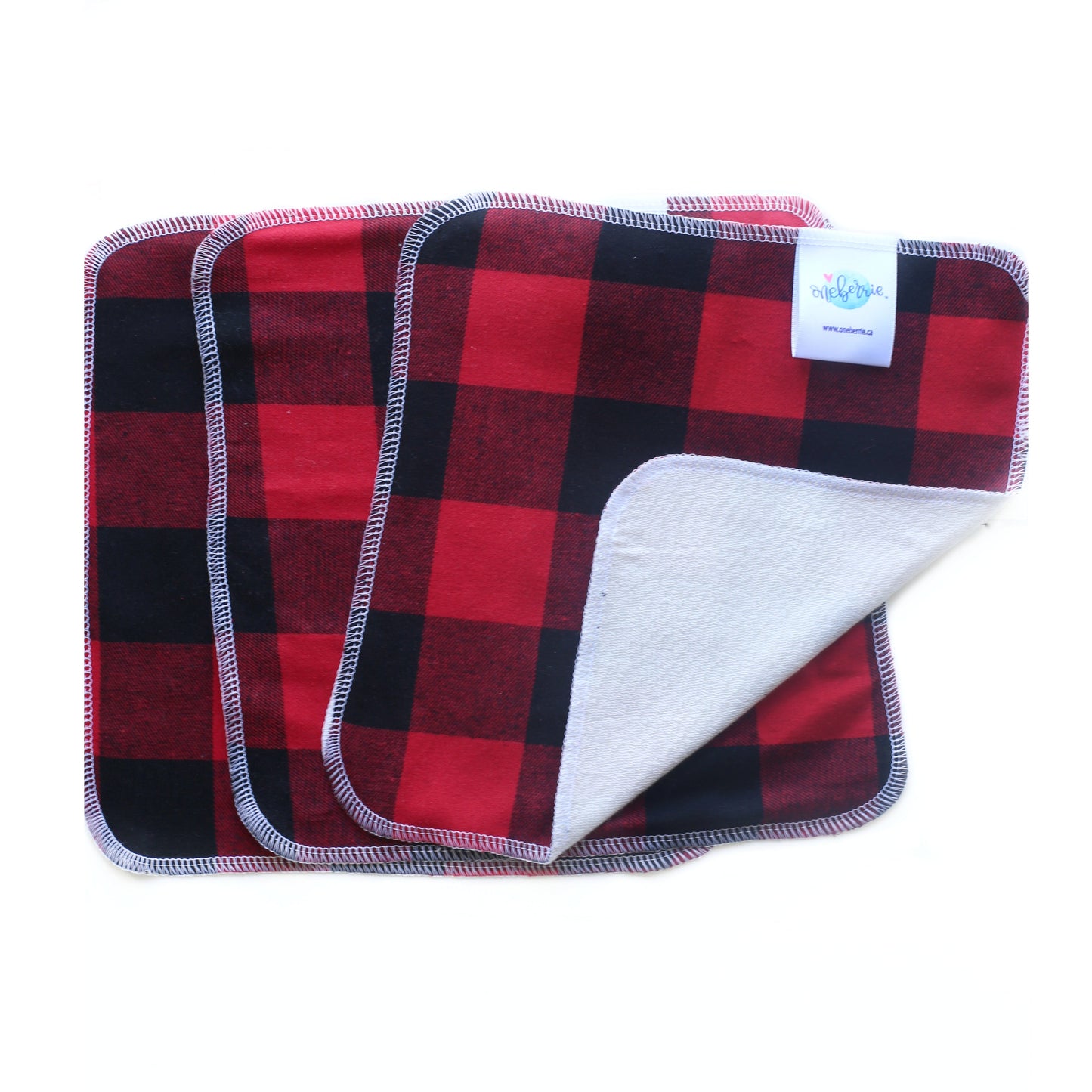 Black and Red plaid washcloths