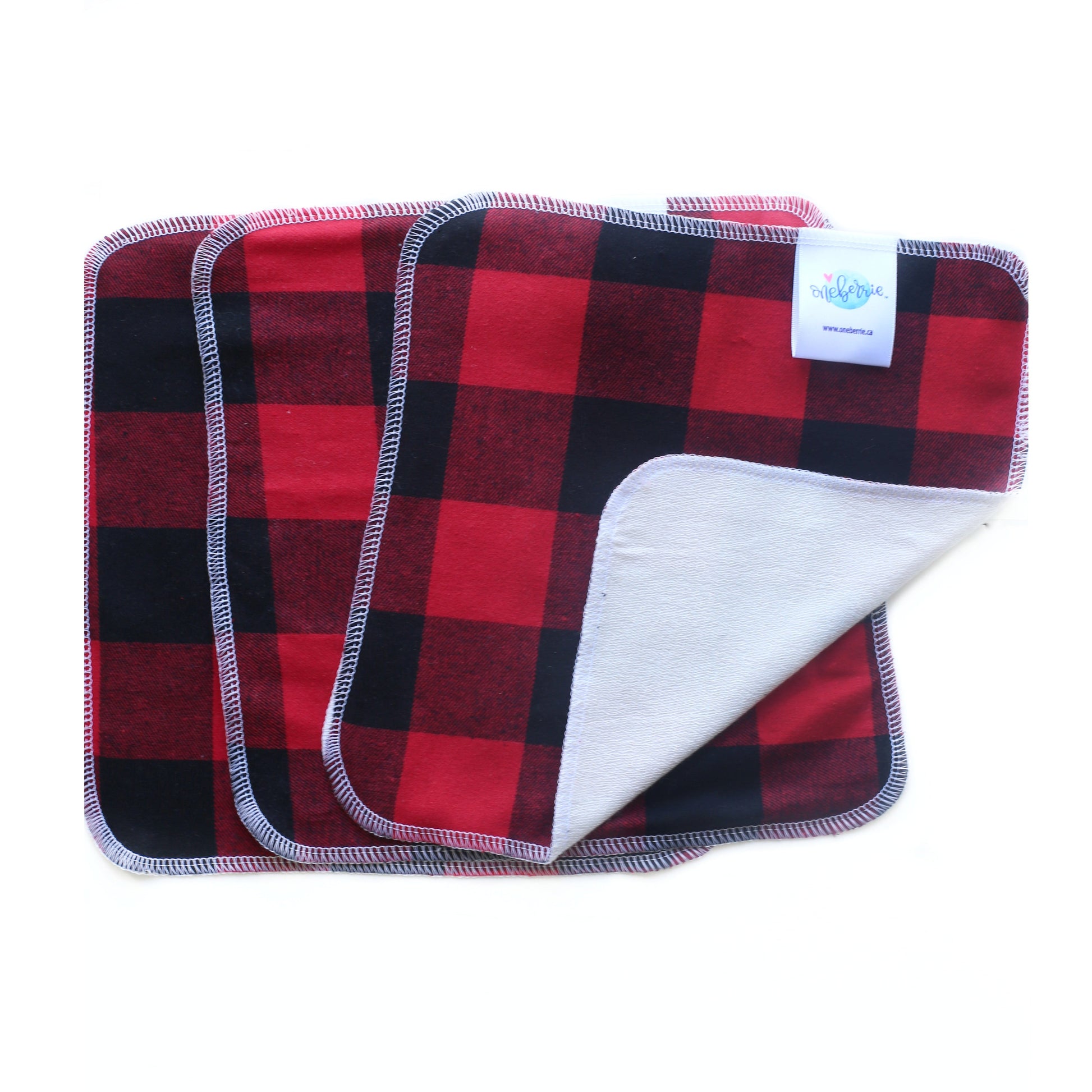 Black and Red plaid washcloths