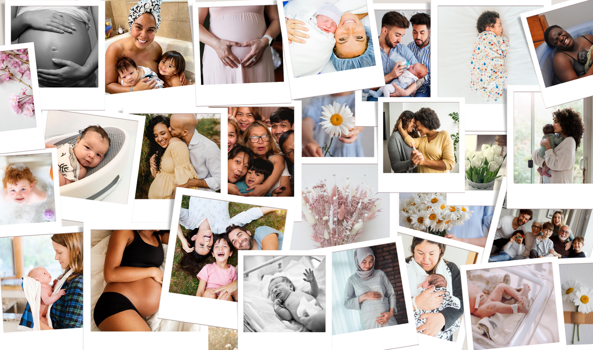 Collage of family photos: whatever your family looks like